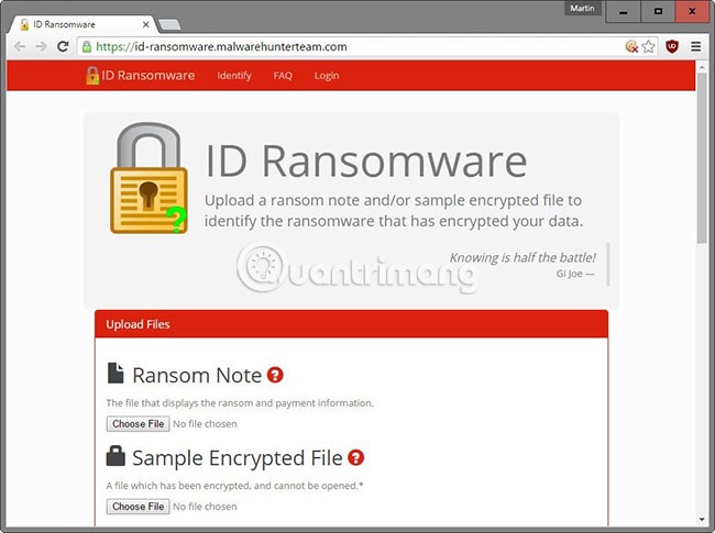 Sử dụng ID Ransomware 